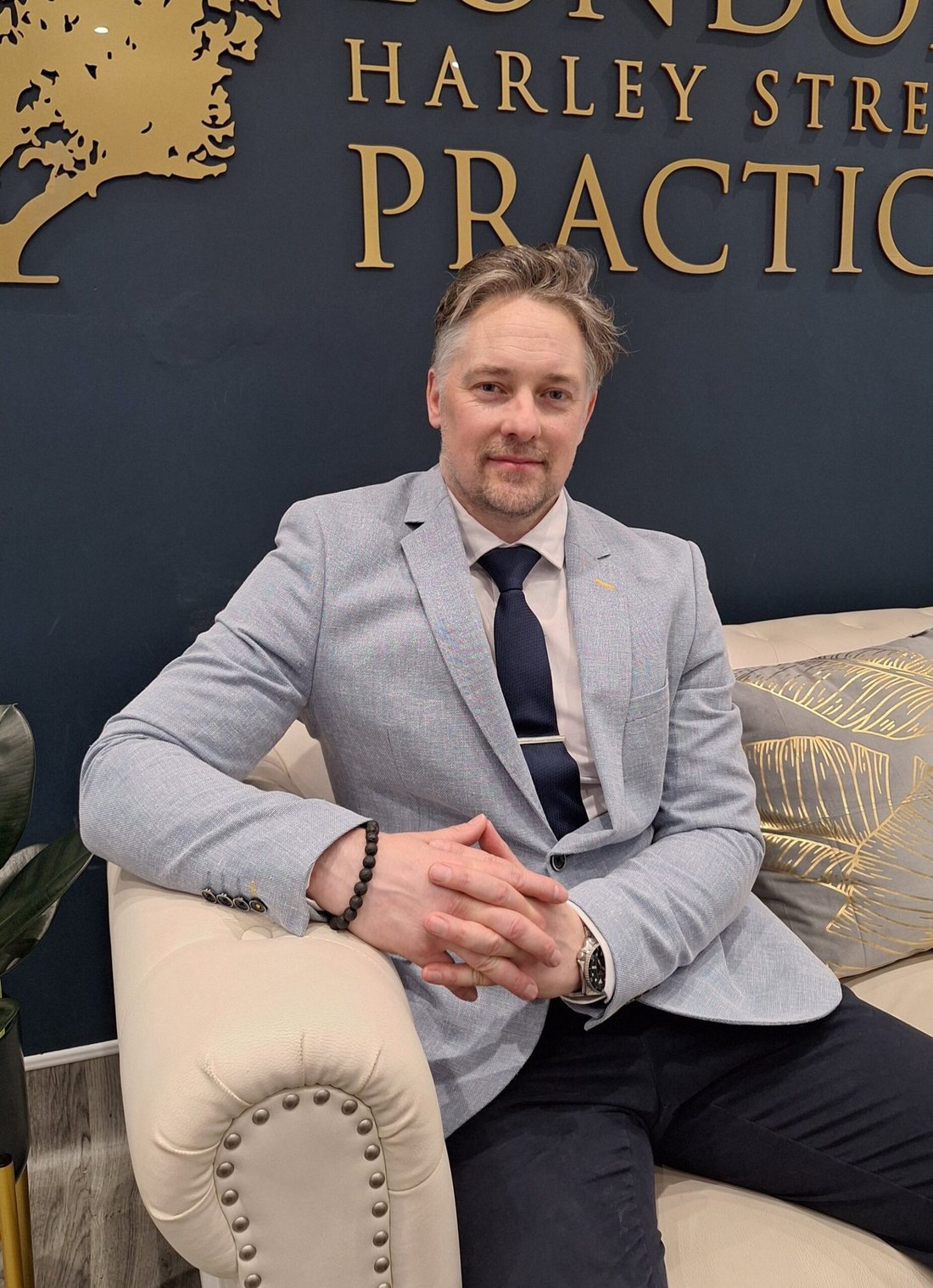Dr Justin Holmes, founder of HOLMES Occupational Performance, at the Harley Street practice